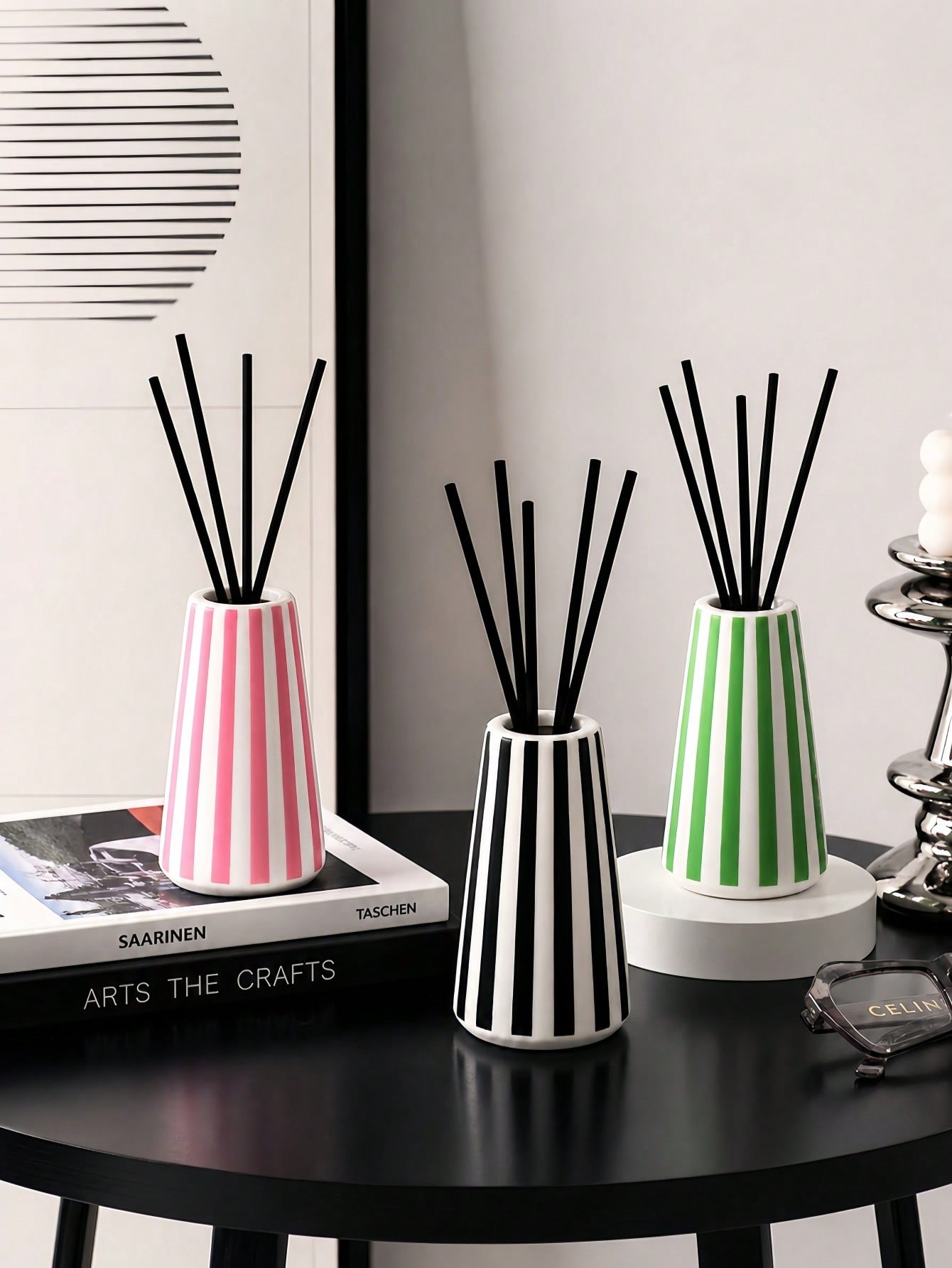 Home Fragrance Diffuser Sticks - 1pc Nordic Minimalist Striped Aroma Diffuser