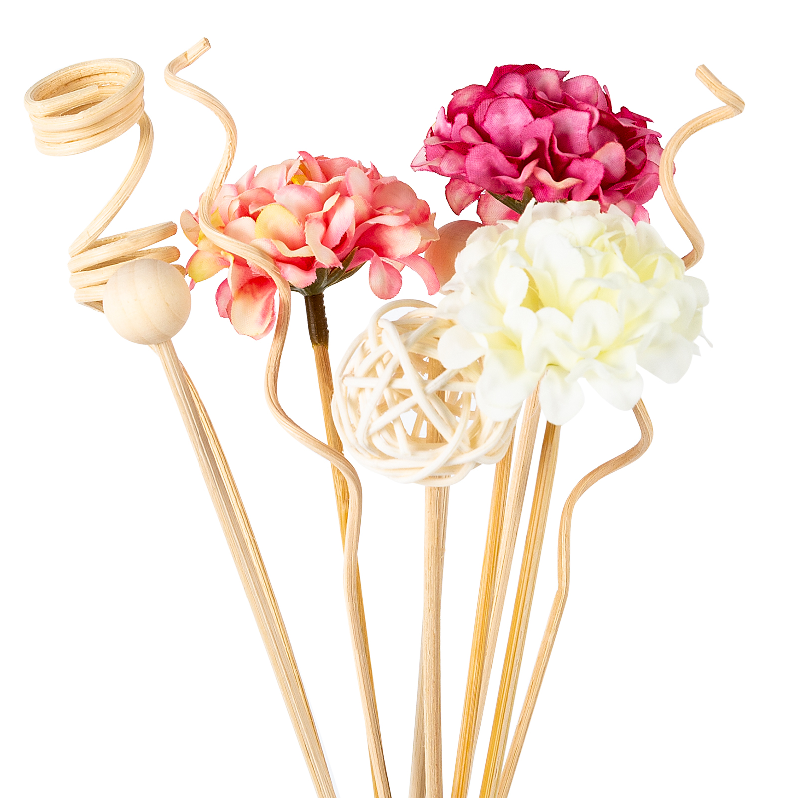 Home Fragrance Diffuser Sticks - NEW 10PCS Pink Hydrangea Flower Rattan