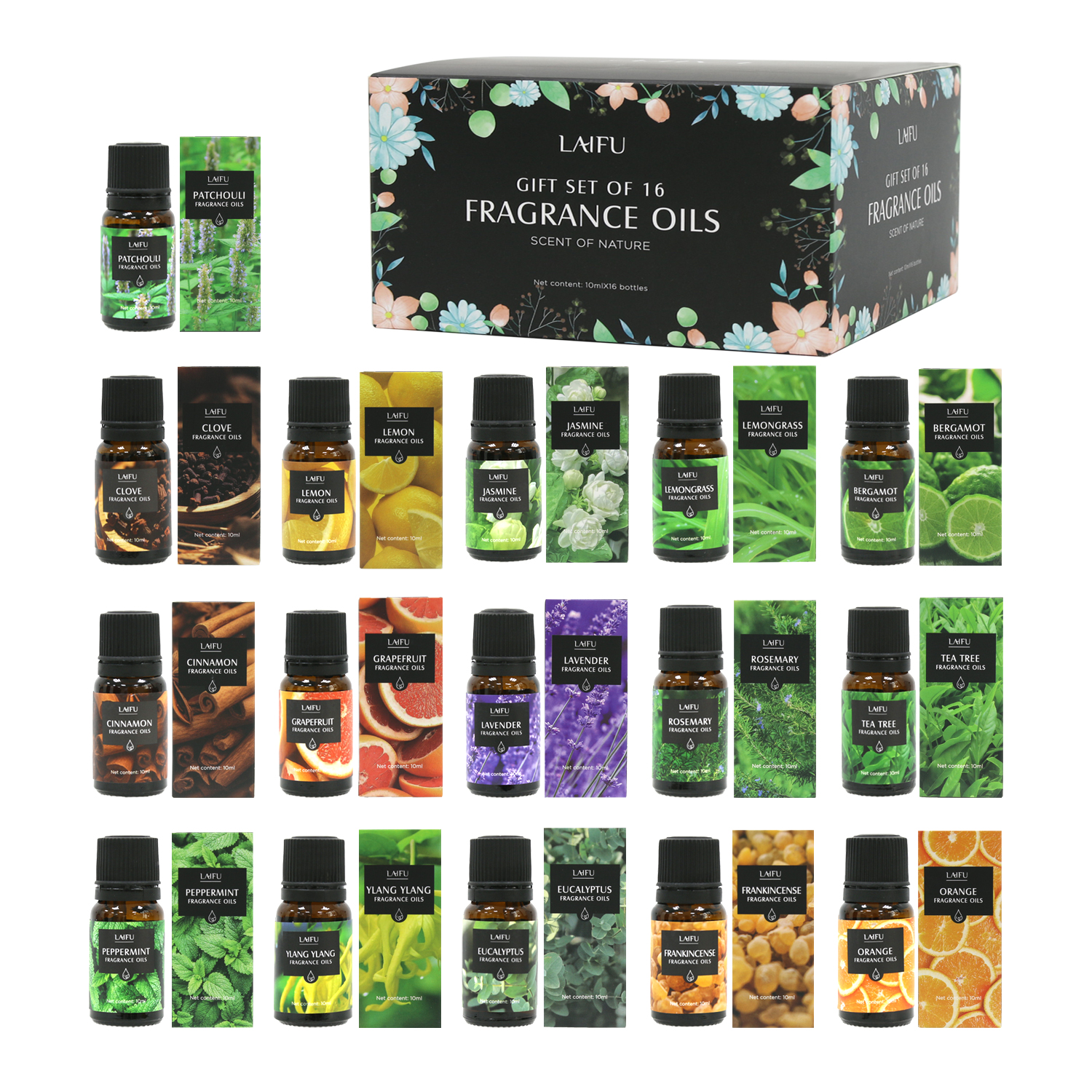 Fragrance Oil Set - 16x10ml Essential Oils Set for Diffuser