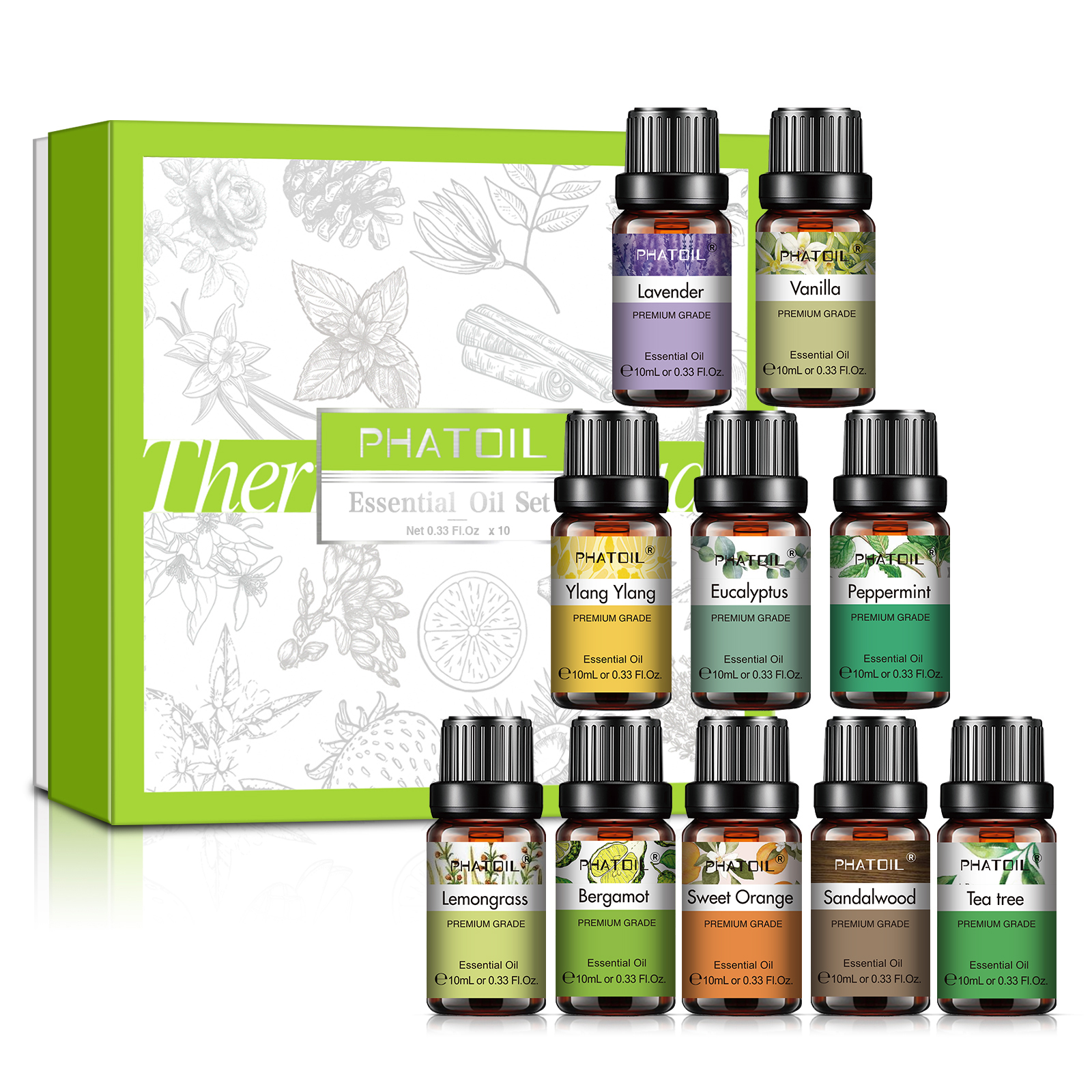 Fragrance Oil Set - PHATOIL 1/6/10pcs Essential Oils Set For