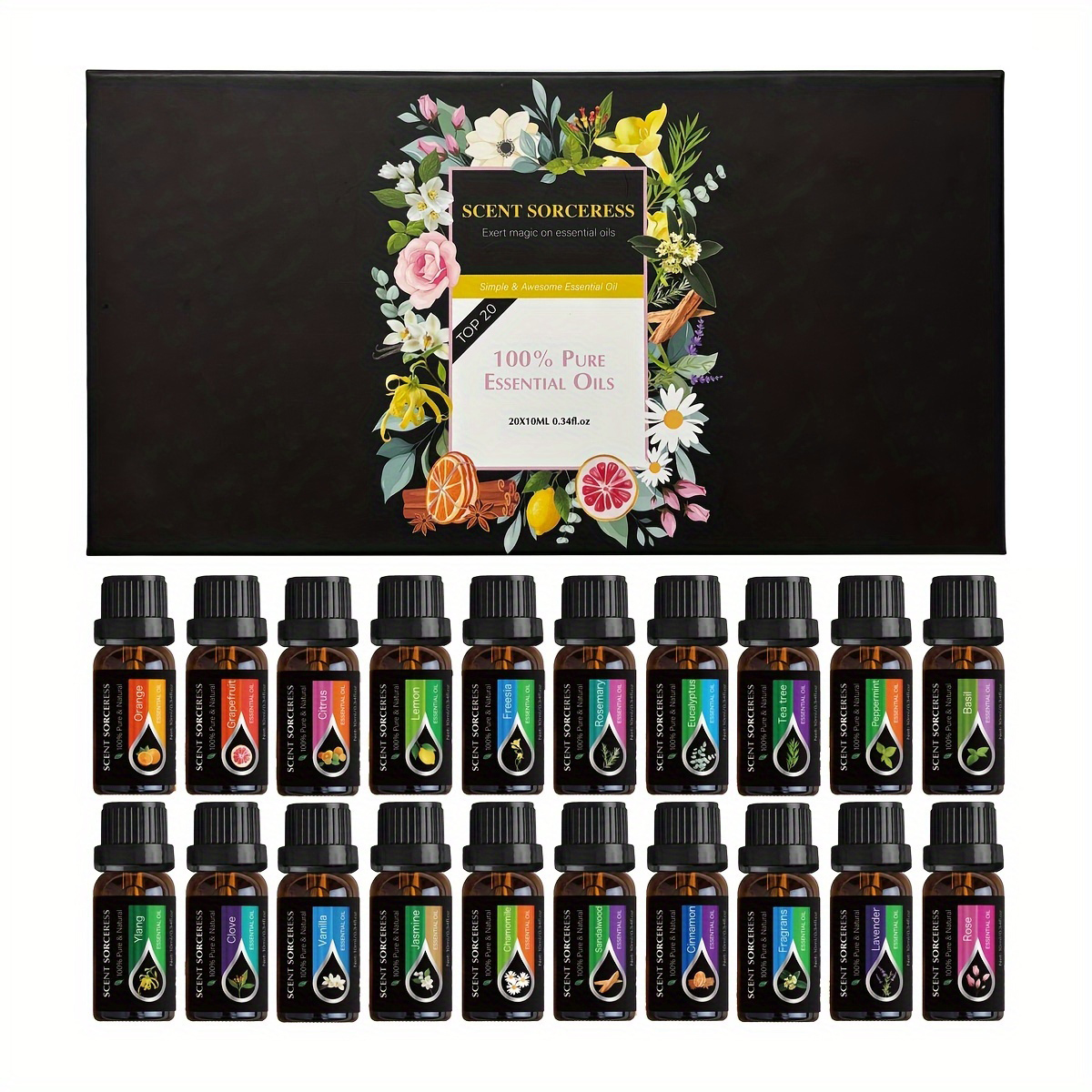 Fragrance Oil Set - 20pcs/set Black Classic Essential Oil Set