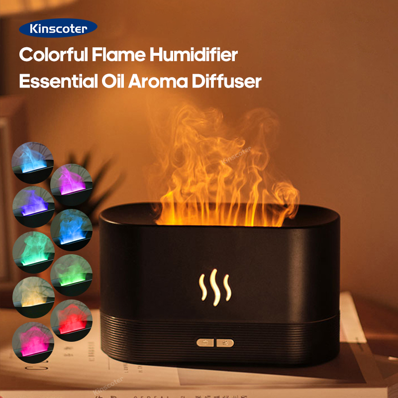 Fragrance Oil Set - USB Desktop Flame Aroma Diffuser Humidifier
