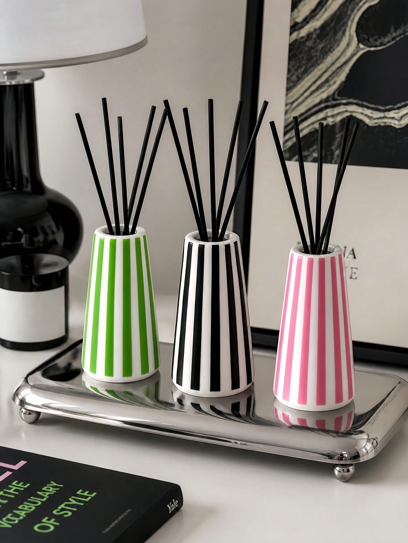1pc Nordic Minimalist Striped  - مراجعة Home Fragrance Diffuser Sticks وسعره