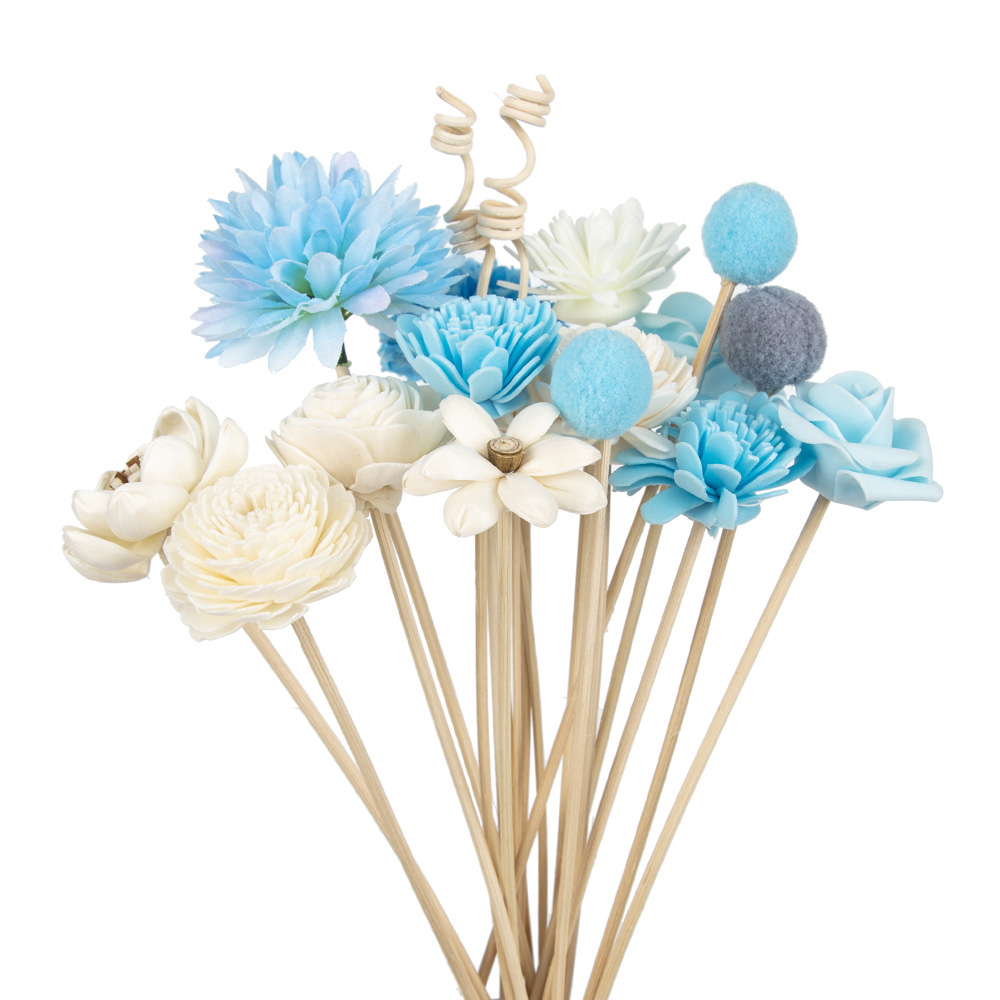 19pcs Bule Artificial Flower R - مراجعة Home Fragrance Diffuser Sticks وسعره