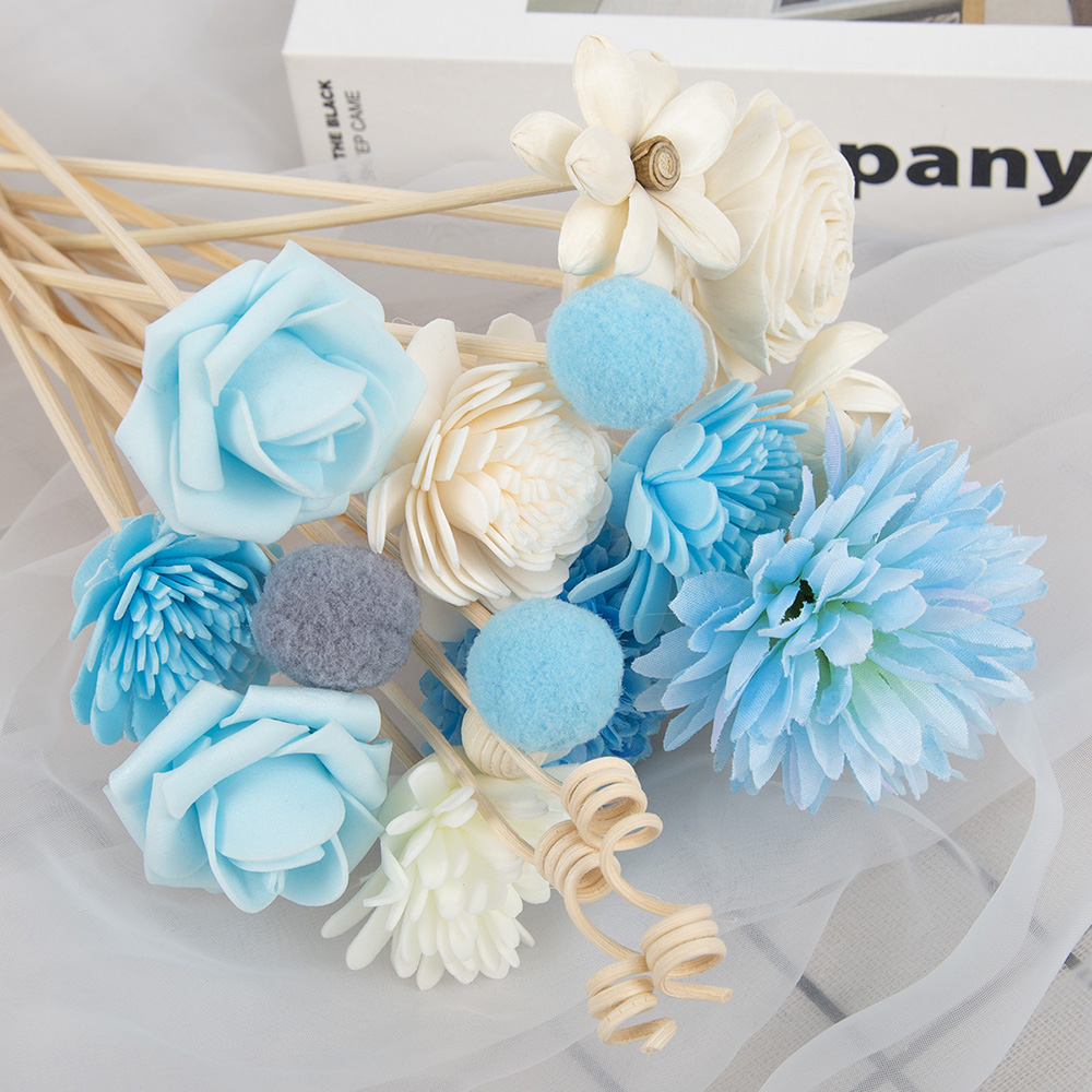 19pcs Bule Artificial Flower R - مراجعة Home Fragrance Diffuser Sticks وسعره