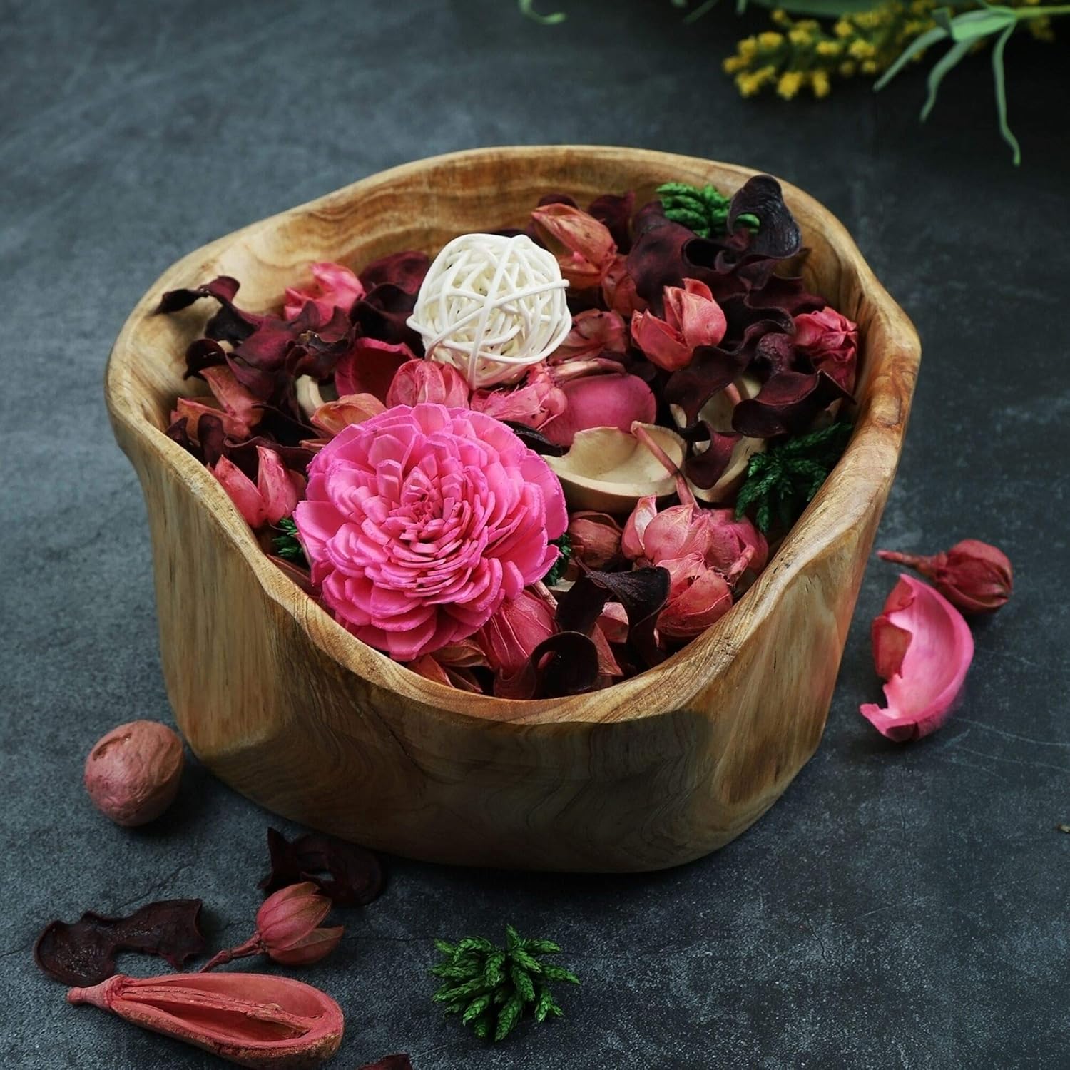 Rose Scented Potpourri Bowl Fi - مراجعة Home Fragrance Flowers وسعره