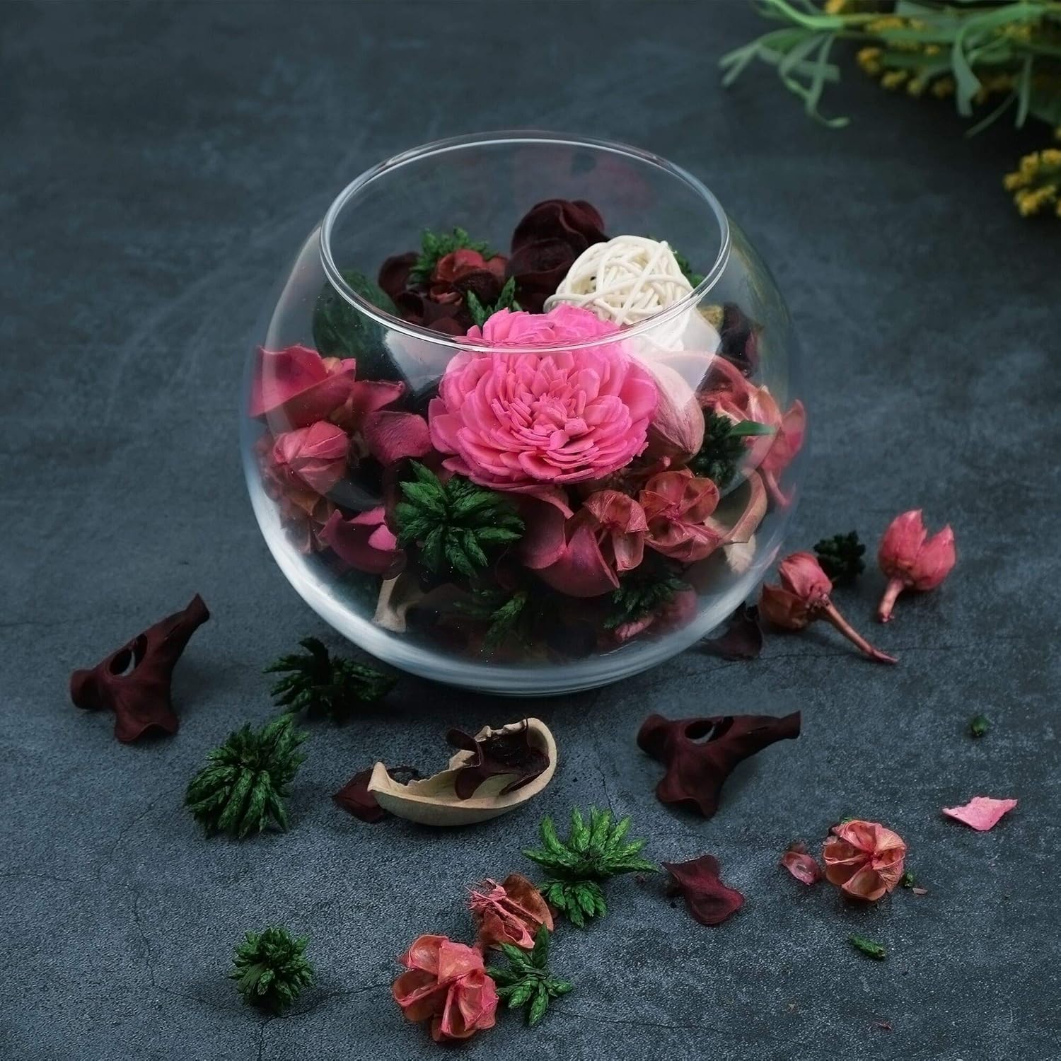 Rose Scented Potpourri Bowl Fi - مراجعة Home Fragrance Flowers وسعره