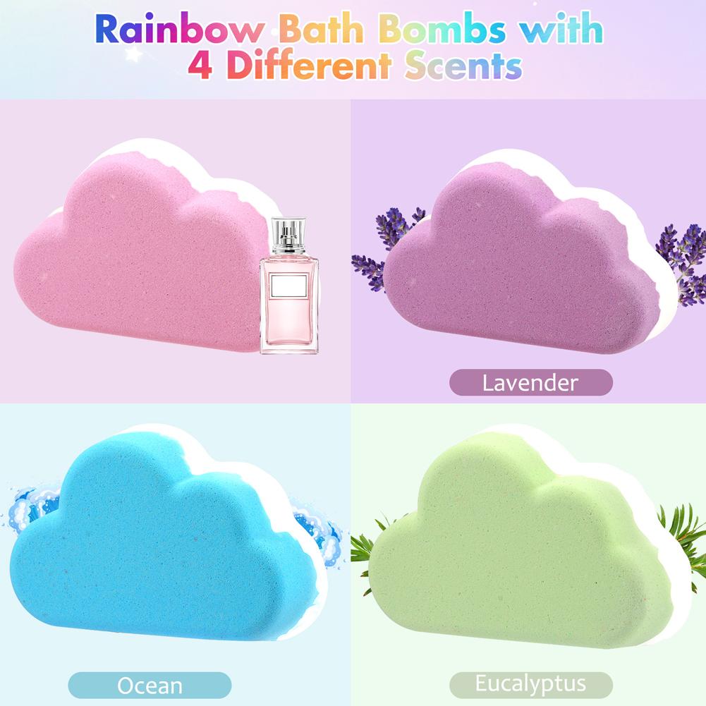 Rainbow Cloud Bath Ball for Ki - مراجعة Fragrance Oil Set وسعره
