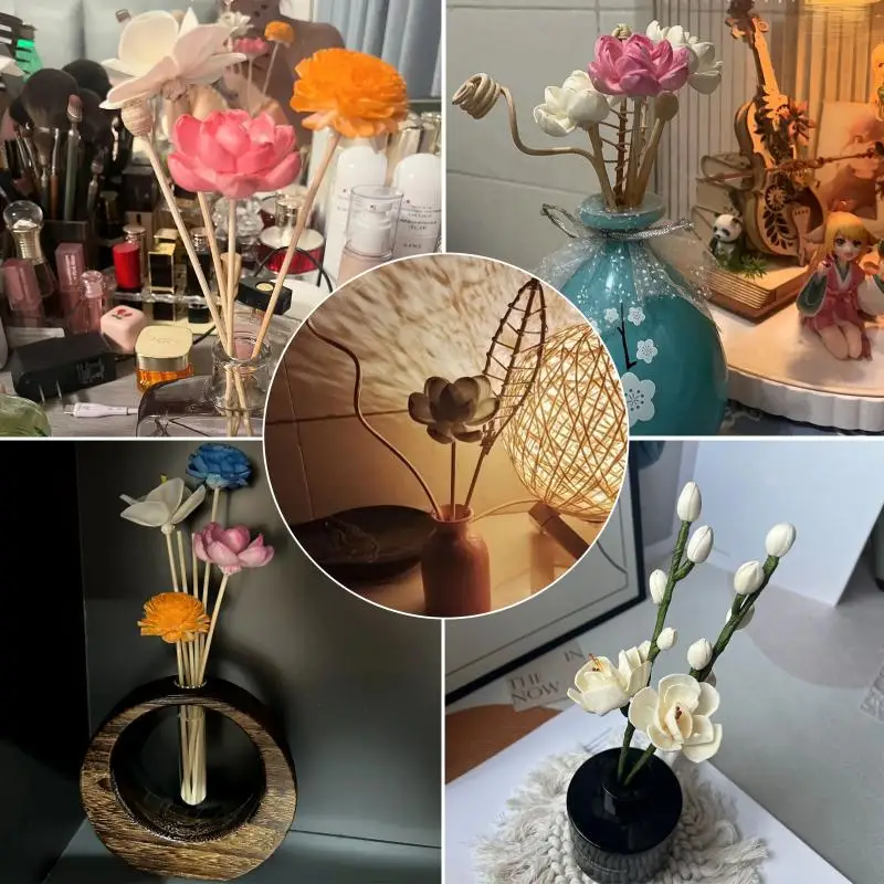Artificial  Hydrangea Flower R - مراجعة Home Fragrance Diffuser Sticks وسعره